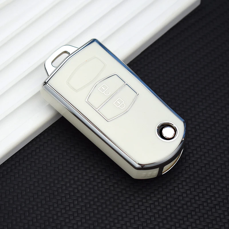 2 3 Buttons TPU Key Holder For Mazda 2 3 5 6 CX7 CX9 RX8 MX5 MPV Demio Car Key Cover Case Remote Shell Fob Bag Protector