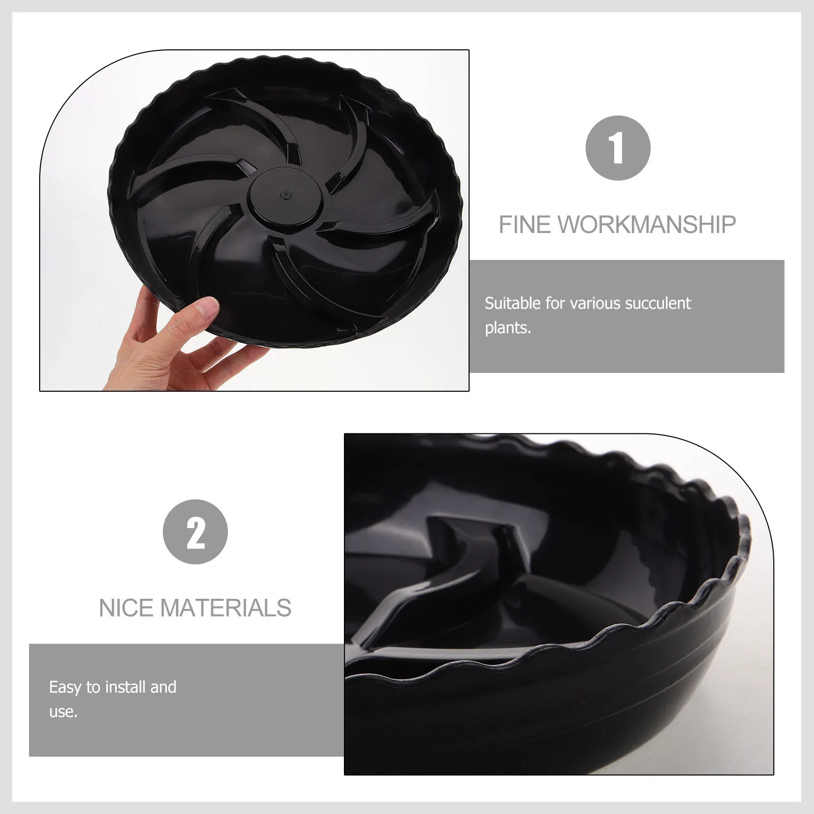 

2Pcs Practical Planter Drainage Tray Round Bonsai Pot Saucer for Potted Plants Water Catcher Flower Pot Trays Clear Plastic Tray