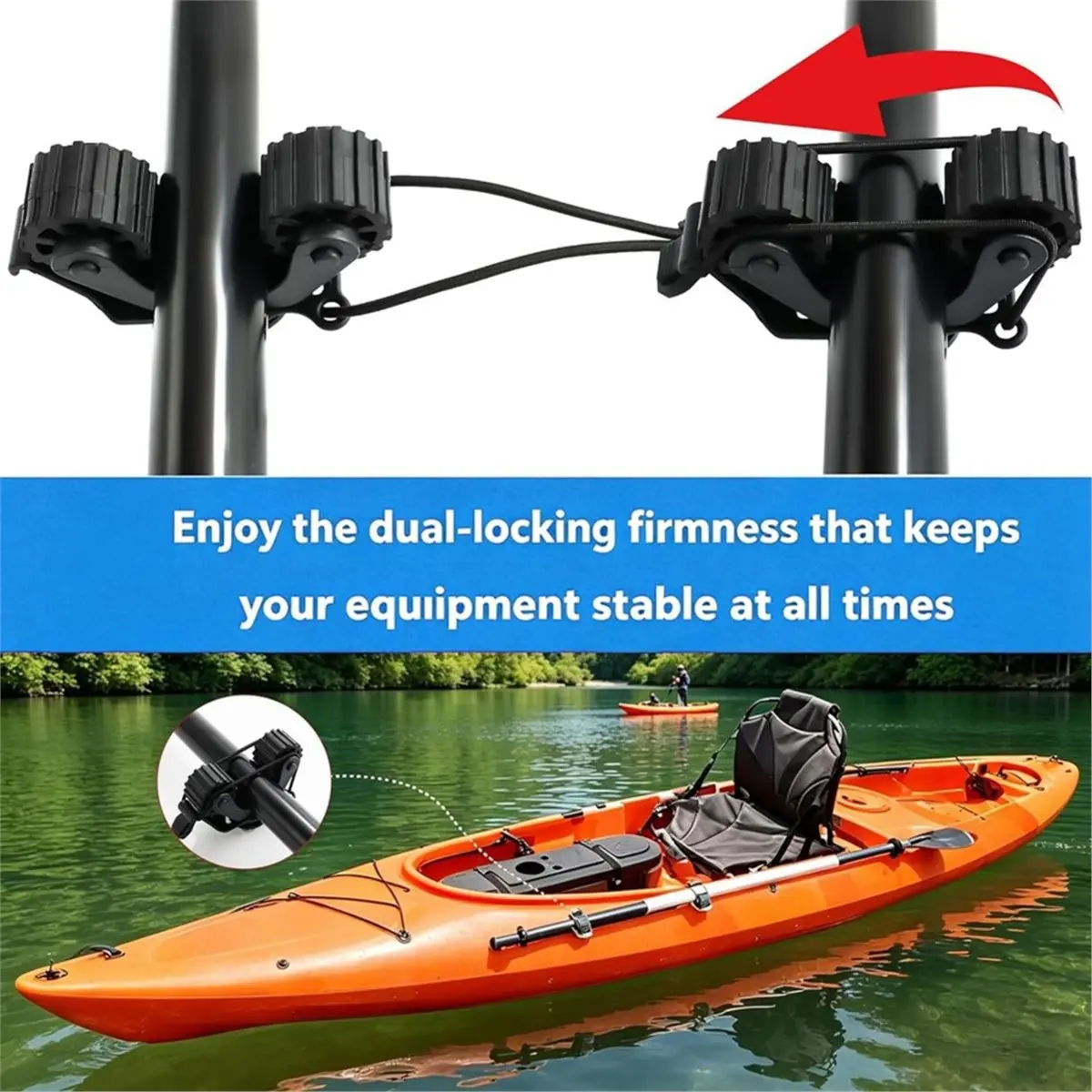 salego 2 PCS Universal Kayak Paddle Holder, Kayak Rail Fishing Rod Holder Kayak Accessories