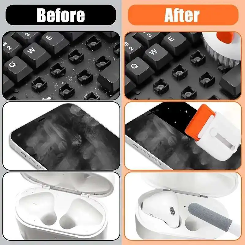 New 25 In 1 Multifunctional Electronic Cleaning Kit Screen Charger Port Dust Collector Keyboard Phone Screen Brushes Clean Tool