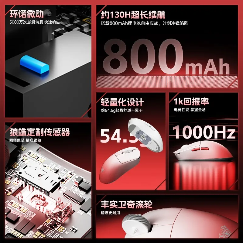 جديد Aula SC360SE ماوس لاسلكي سلكي 2.4G بلوتوث 800mah خفيفة الوزن لعبة رياضية إلكترونية ماوس دفتر ملحقات كمبيوتر مكتبي #4