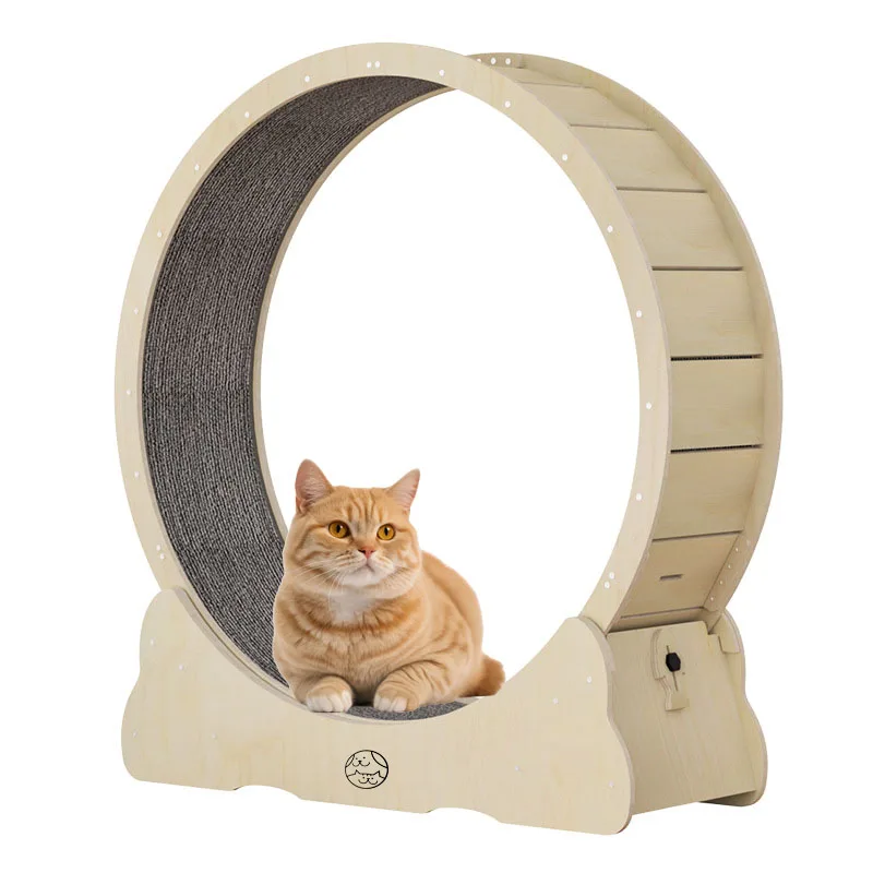 

GiantFortune Wooden Cat Wheel Exerciser - Indoor Cats Treadmill