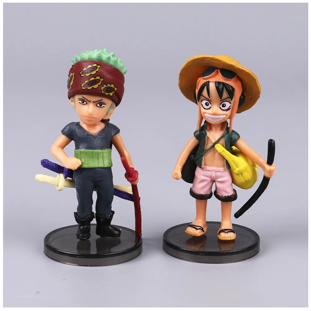 6pcs/set Anime One Piece Monkey D. Luffy Roronoa Zoro Chopper Franky BROOK Sanji PVC Action Figure Model Kids Toys Doll Gifts