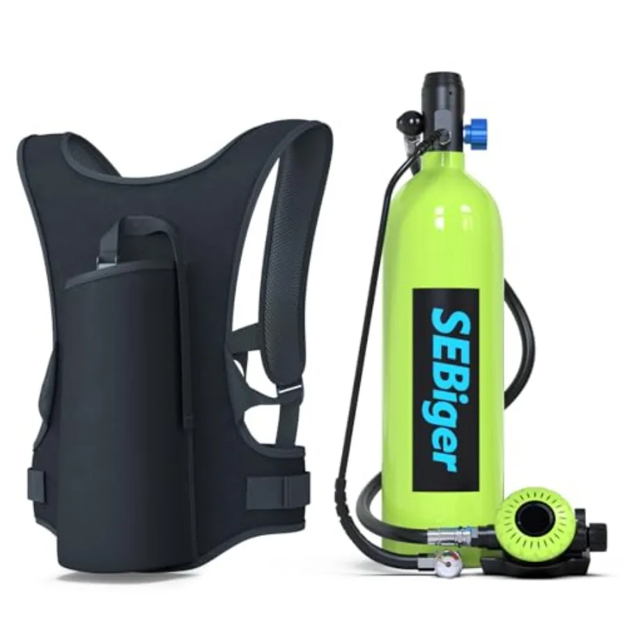 

Mini Scuba Tank 1.9L for underwater exploration/entertainment aluminum alloy matte black DOT-certified reusable pony bottle wit