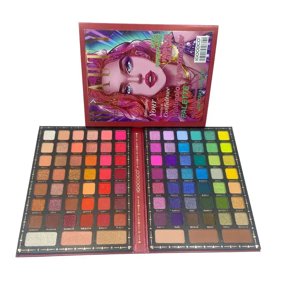 Paleta de sombras de ojos, maquillaje de escenario en tono tierra nacarado mate de 90 colores, juego exquisito, resistente al agua de 90 colores J9o3