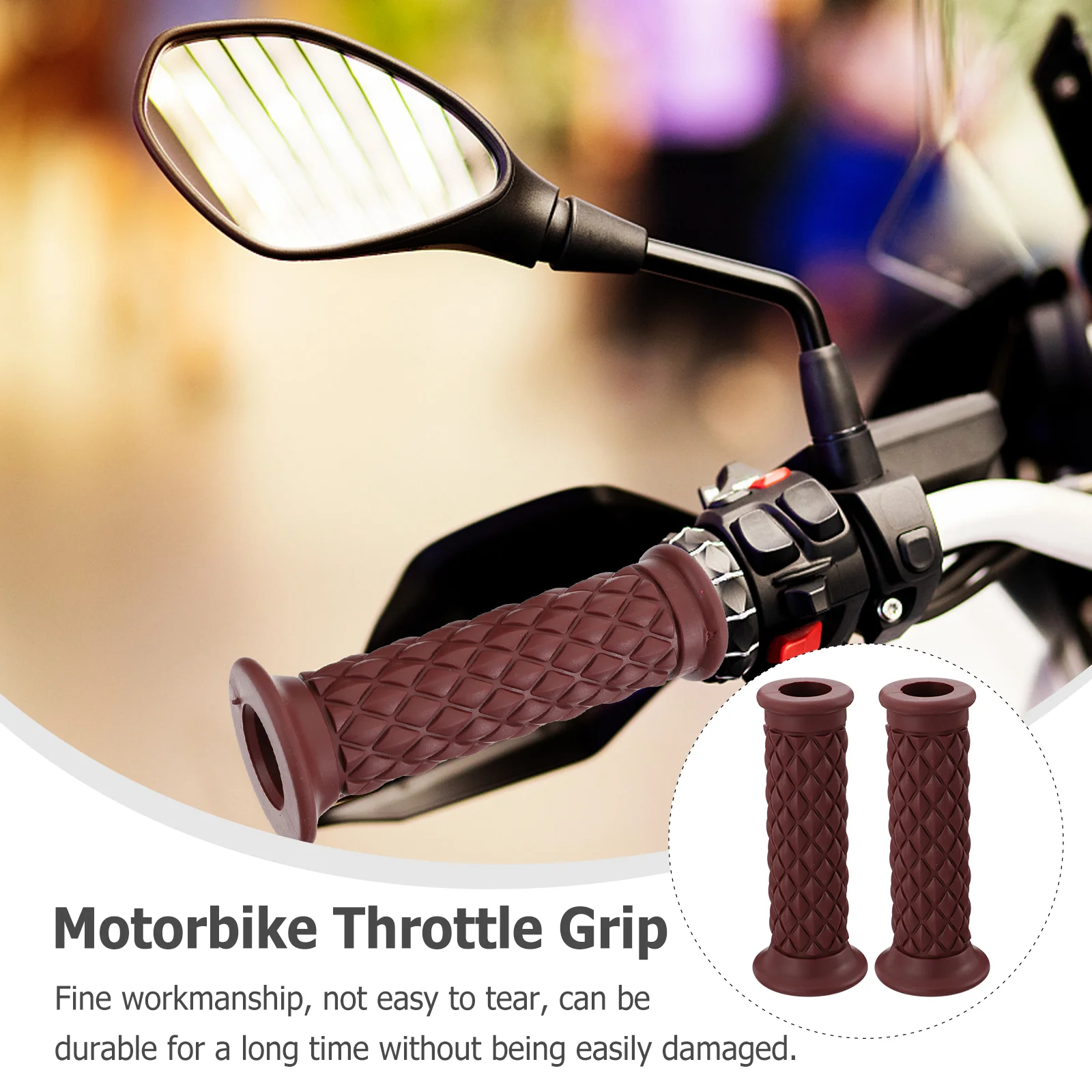 Motorcycle Handlebar End Grip Accessories Bike Motorbike Rubber Throttle Thruster