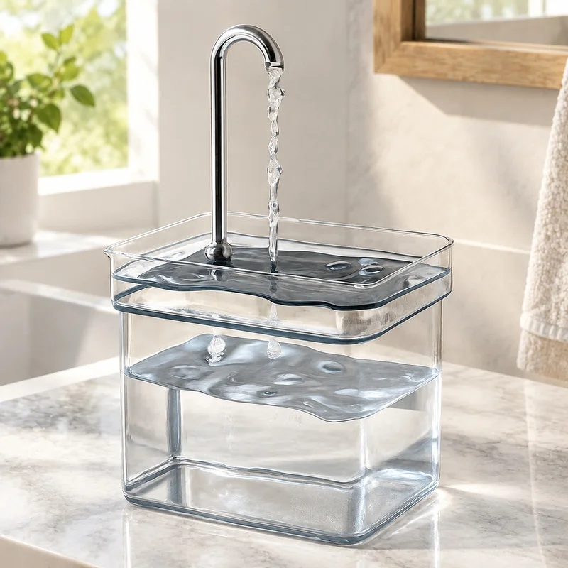 USB-Powered Silent Cat Fountain with Filtered Water Circulation, Transparent Automatic Drinking Dispenser