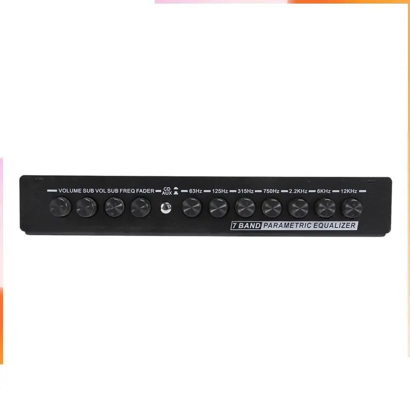 

A92Z 2X 7-полосный автомобильный аудиоэквалайзер, регулируемый 7-полосный эквалайзер, графический эквалайзер с переключателем выбора входа CD/AUX, черный