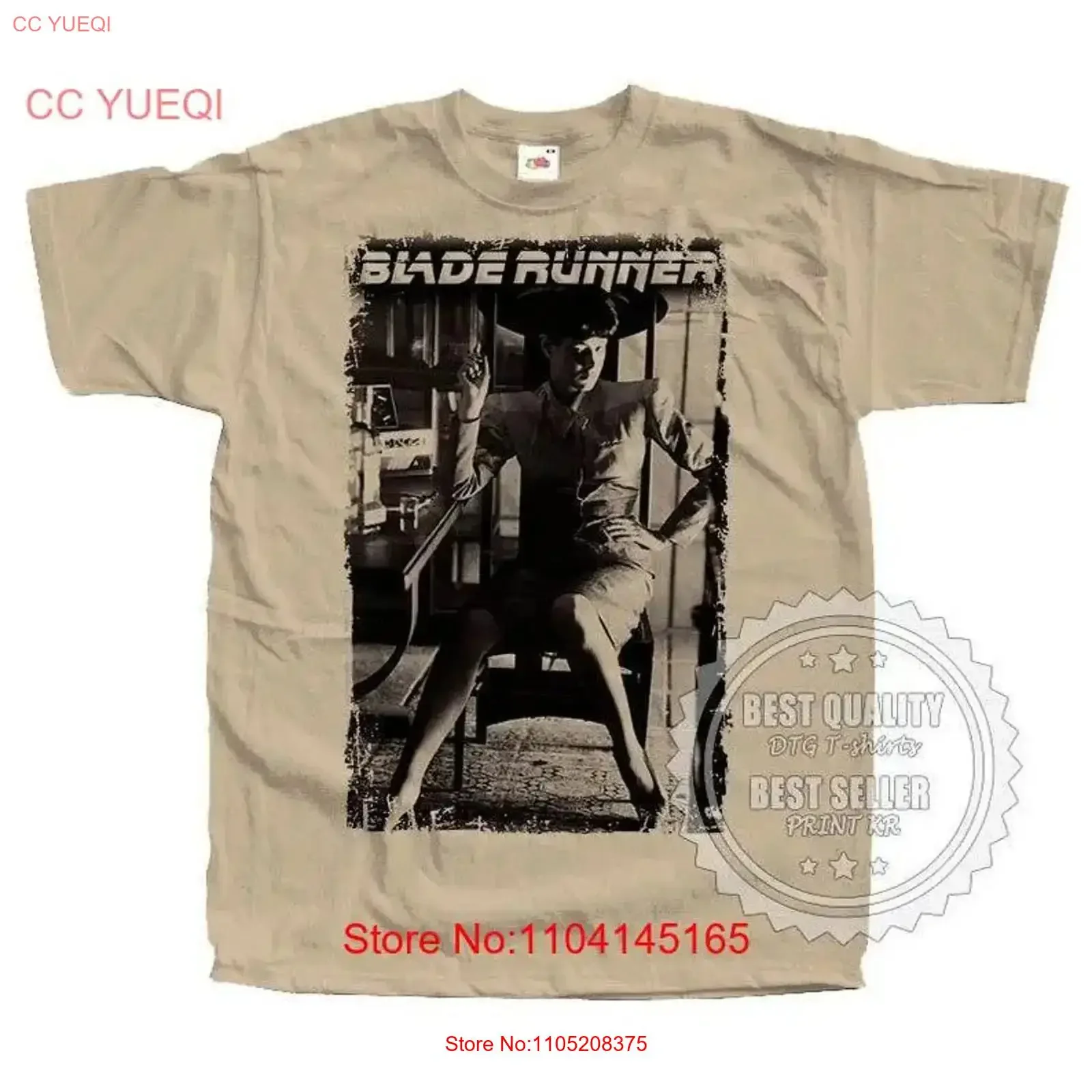 

Blade Runner V25 Movie Film Poster Men's T Shirt all sizes S 5XL Tan Khaki vintage color vintage Washed fashion
