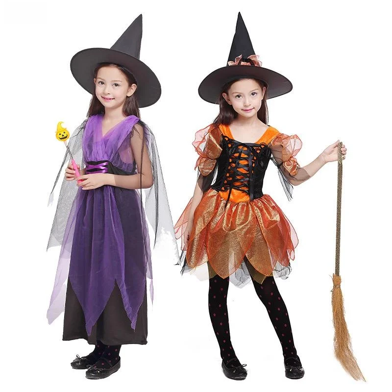 زي الهالوين للأطفال، ملابس تنكرية على شكل ساحرة من الأنيمي، ملابس الهالوين من مادة البوليستر، زي صيني تقليدي