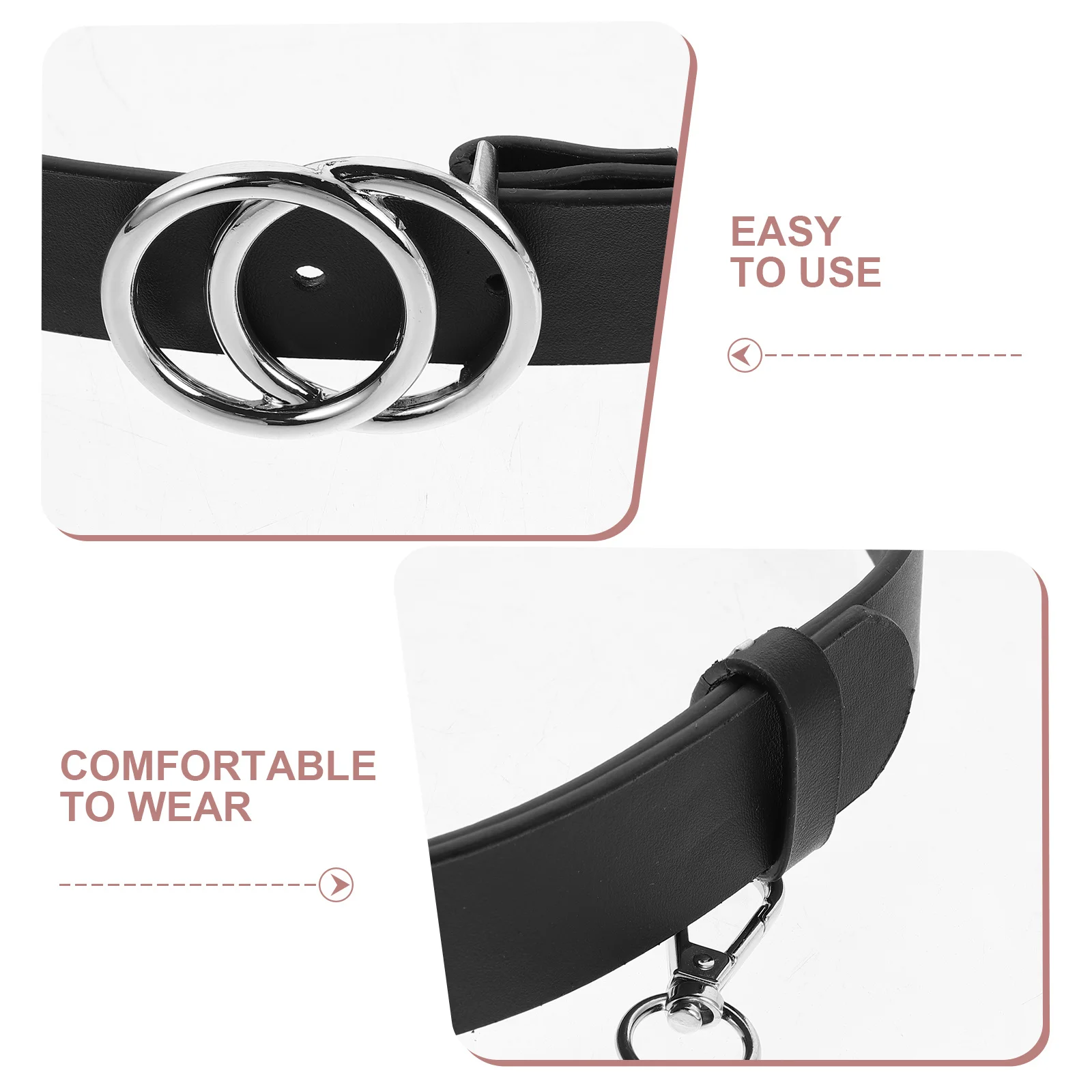 Fashionable Waist For Women Punk Style Double Ring Buckle Chain Metal Belt Adjustable Goth Chic Rocker Outfit Punk Waist