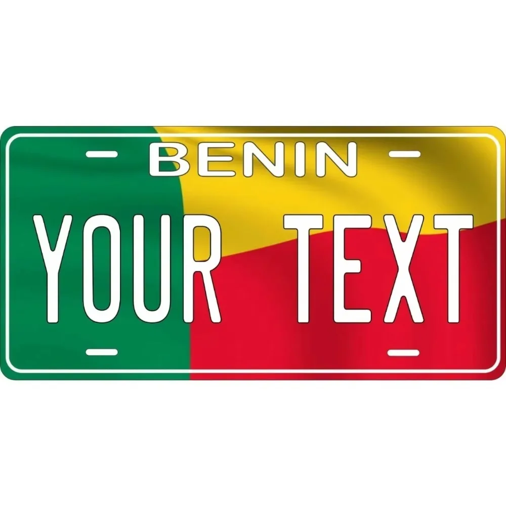 CIFbuy 2D Flat Benin Flag Wave Decor Tag Personalized Custom Text Waterproof Dustproof Home Wall Hanging Decor