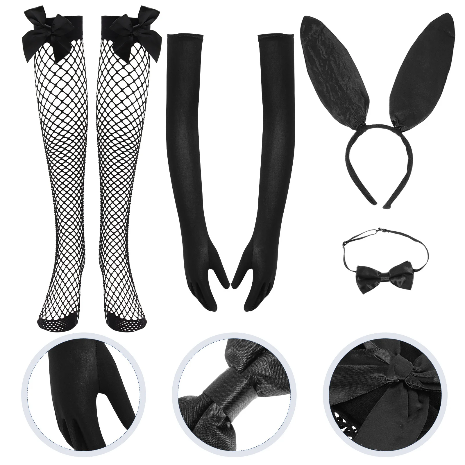 1 مجموعة آذان الأرنب عقال قفازات ربطة القوس فيونكة أرنب تأثيري حلي حفلة عيد الفصح هالوين الدعامة أرنب زي التبعي #3