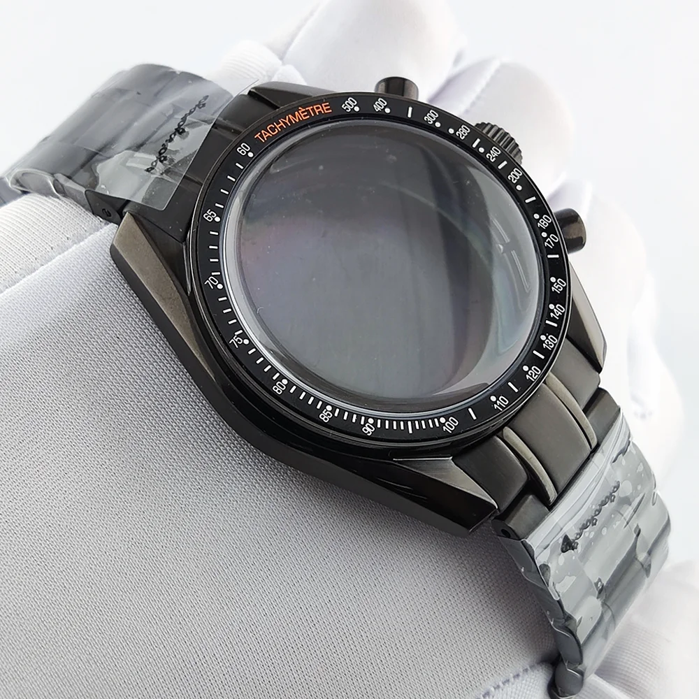 VK63 حافظة 40 مللي متر حافظة ساعة رجالي حافظة سوداء زجاج الياقوت مقاوم للماء يناسب 32.5 مللي متر حافظة ساعة فاخرة