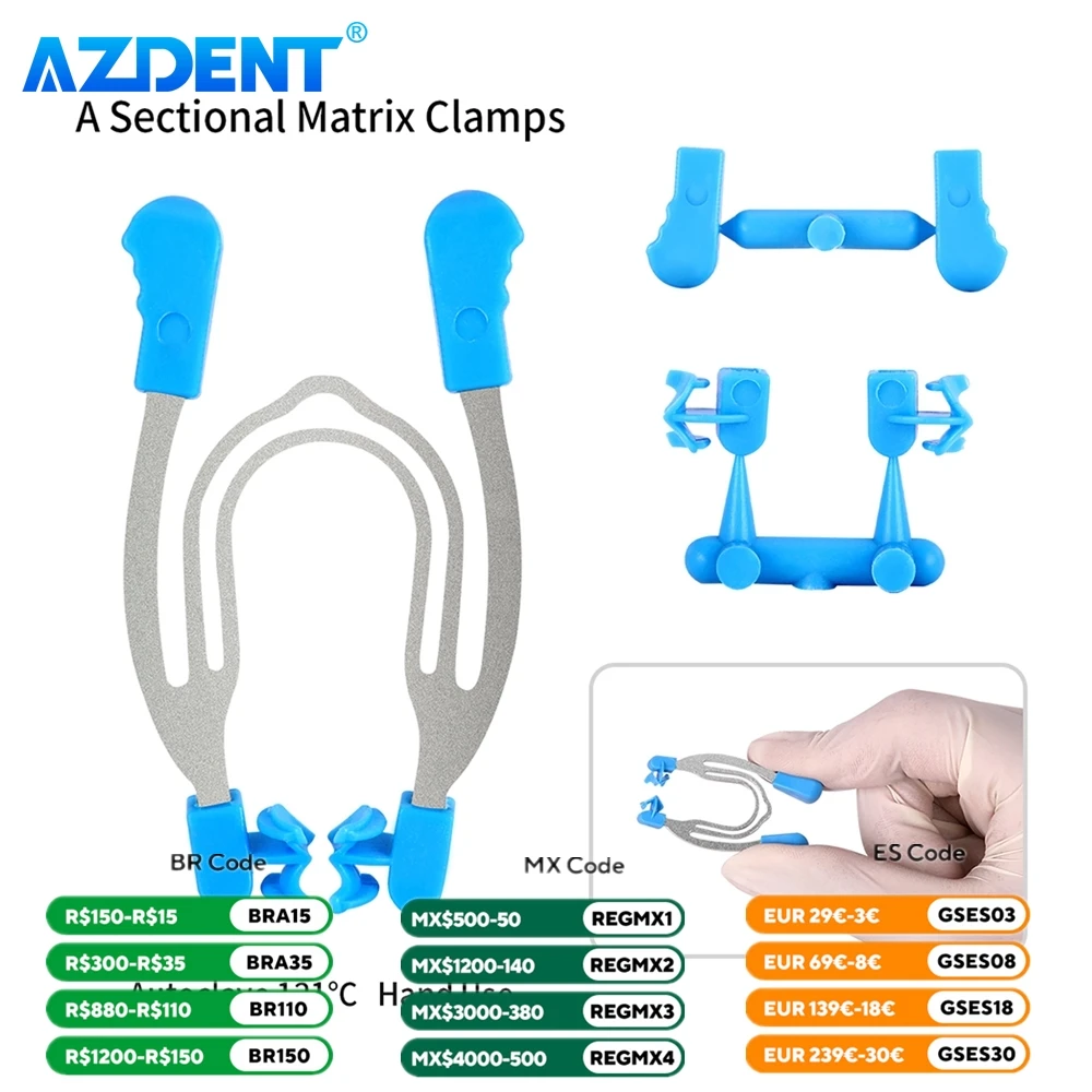 Matryca dentystyczna Sekcyjna wyprofilowana metalowa sprężyna AZDENT Pierścienie zaciskowe Narzędzia dentystyczne Instrument laboratoryjny