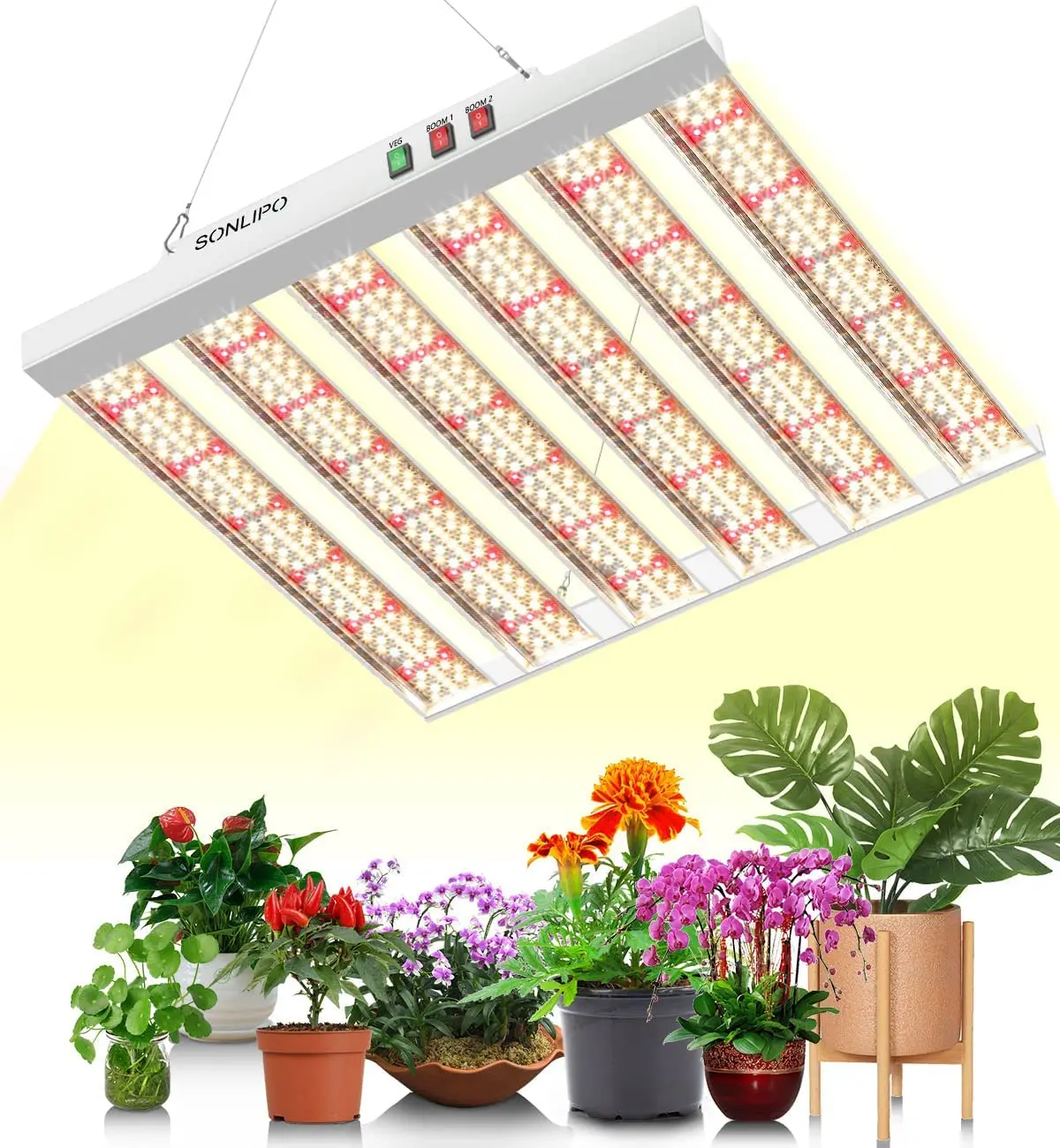 풀 스펙트럼 LED AC85-277V 성장 조명, 매우 밝은 온실 꽃 씨앗 식물 성장 램프, 200W, 400W, 600W