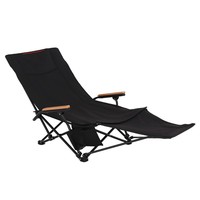 Foldable Camping Chair Ultralight Deck Chair Sun Beach Lounger with Footrest Adjustable Backrest for Outdoor Fishing Barbecue
