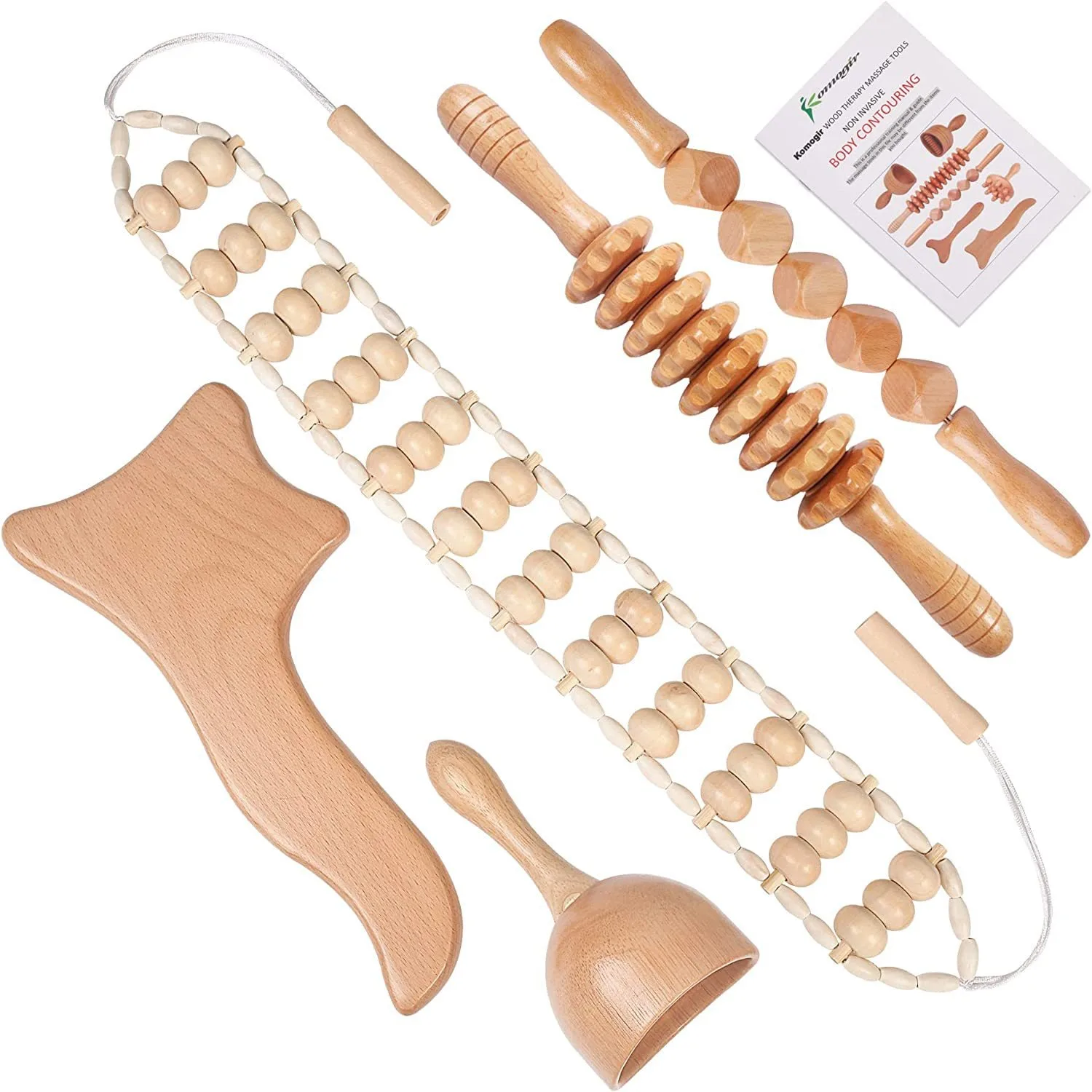 Smart Library Factory Wholesale Anti Cellulite Lymphatic Drainage Curved Wooden Massage Tools Cup Roller Set Wood Back Roller Ro