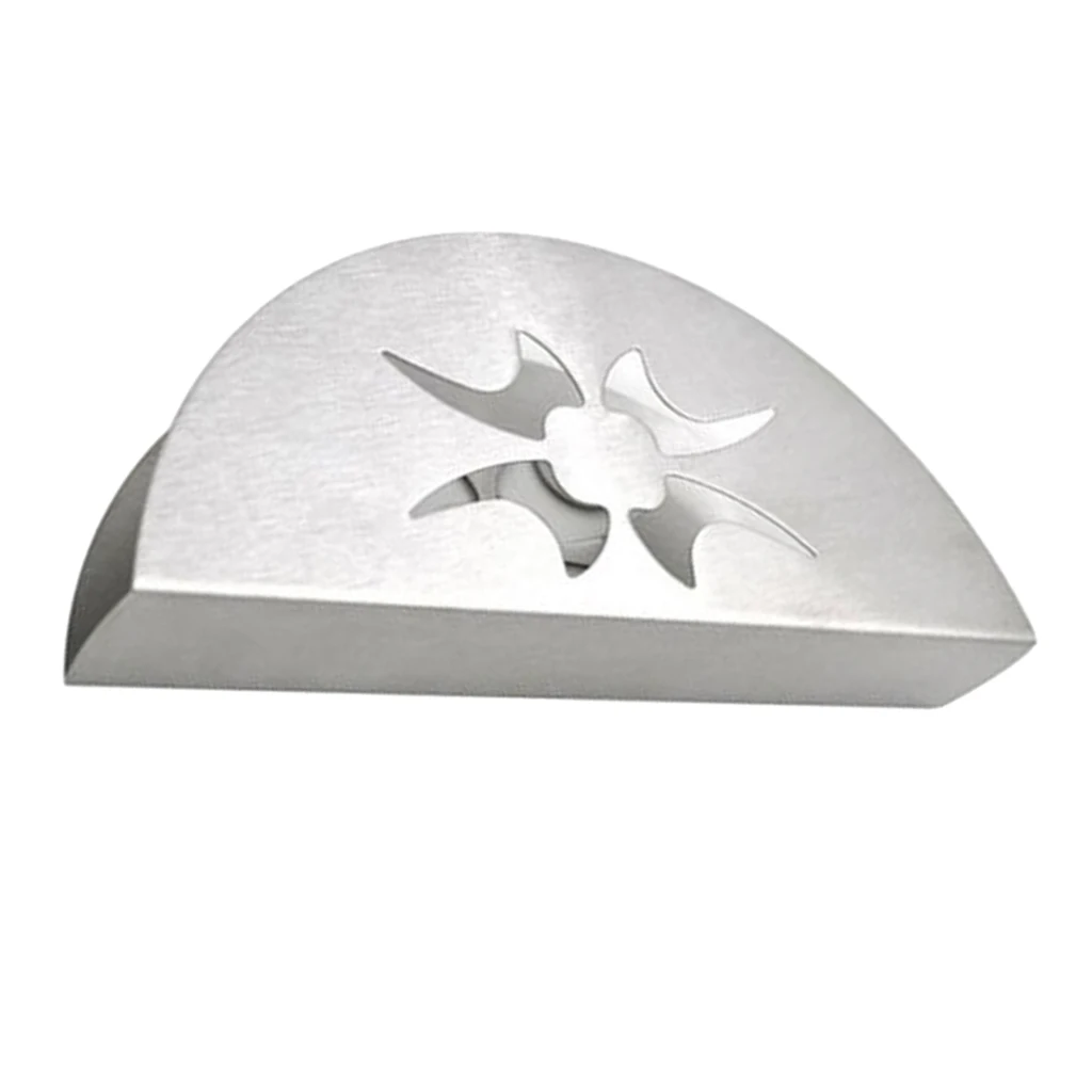 Stainless Steel Fan-shaped Tissue Napkin Holder Free Standing Paper Rack New Facial Paper Box Table Serviette Box Case