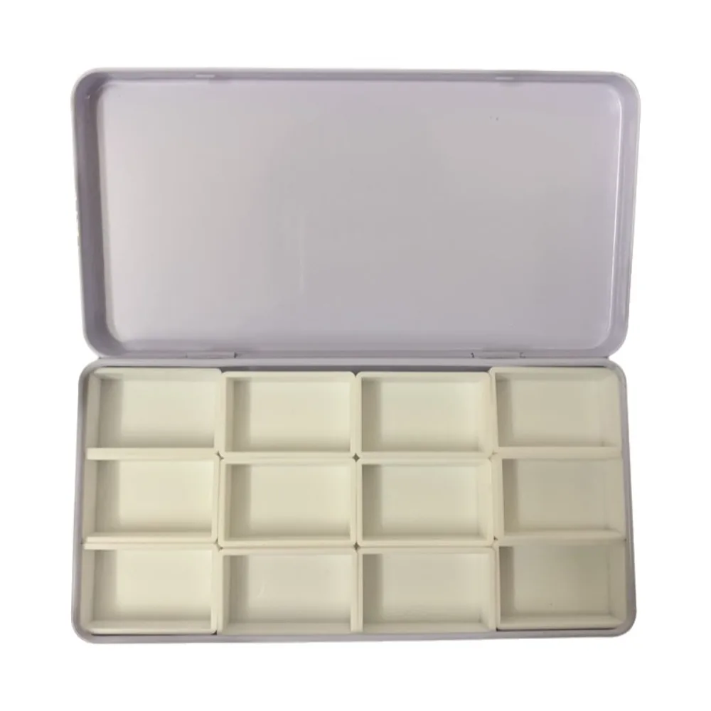 12/21/24/45 Grids Watercolor Paint Box Portable Iron Box Art Palette Empty Grid Rectangular Shape Painting Pigment Box
