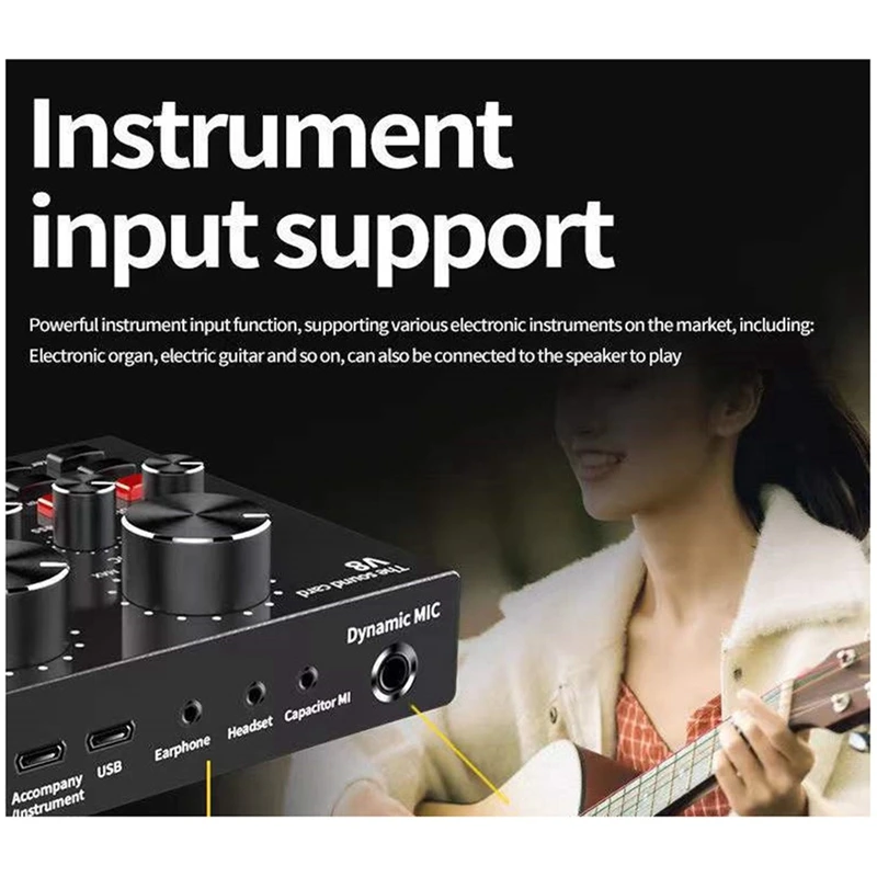 BM-800 + V8ชุดการ์ดเสียงอะไหล่อุปกรณ์พ็อดคาสท์บันเดิลเครือข่ายเสียงคาราโอเกะไดอะแฟรมไมโครโฟนชุดคาราโอเกะชุดคาราโอเกะ