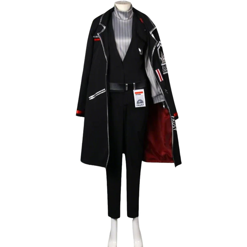 

Faust Cosplay Costume Limbus Company Cosplay Black Long Coat Uniform Suit for Halloween Christmas party men women costume