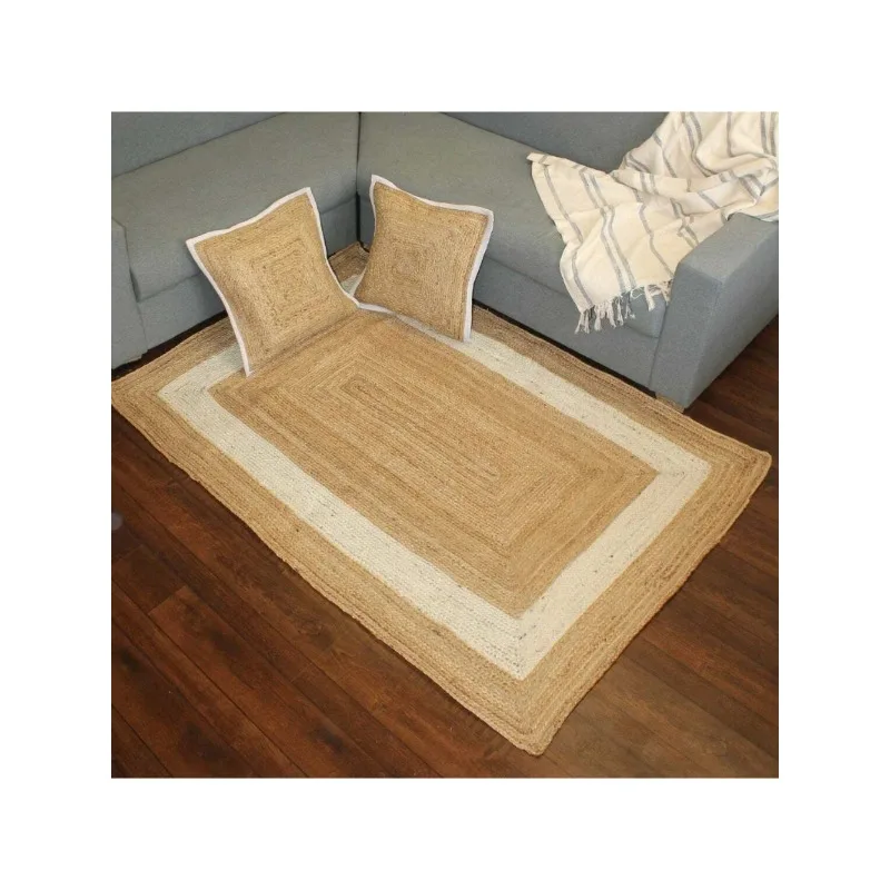 

Rug 100% Natural Jute Braided Handmade Carpet Reversible Modern Living Area Rug