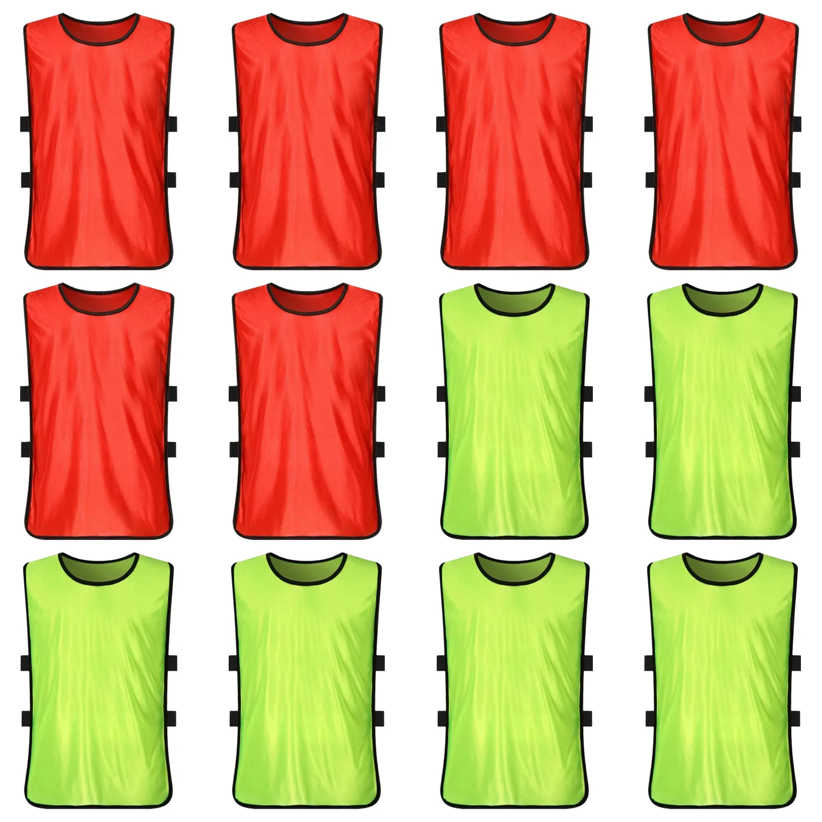 

12pcs Kids Training Vest Summer Lightweight Mesh Vest For Children Sleeveless Shirt Outdoor Sports Fluorescent