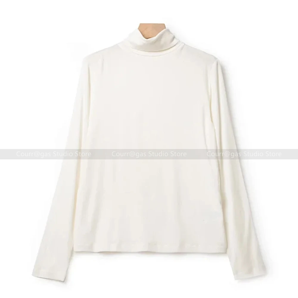 High neck jumper women 24 autumn and winter soft loose thin Slim inner wool knitted bottoming tops