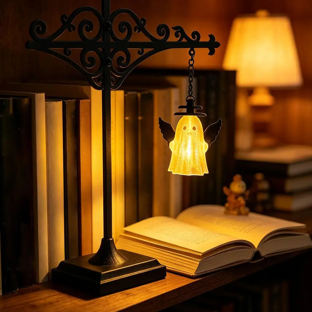 Retro Gothic Bookshelf Lamp Library Lantern LED Night Light Mini Book Nook Reading Lamp Home Study Room Decor view 5