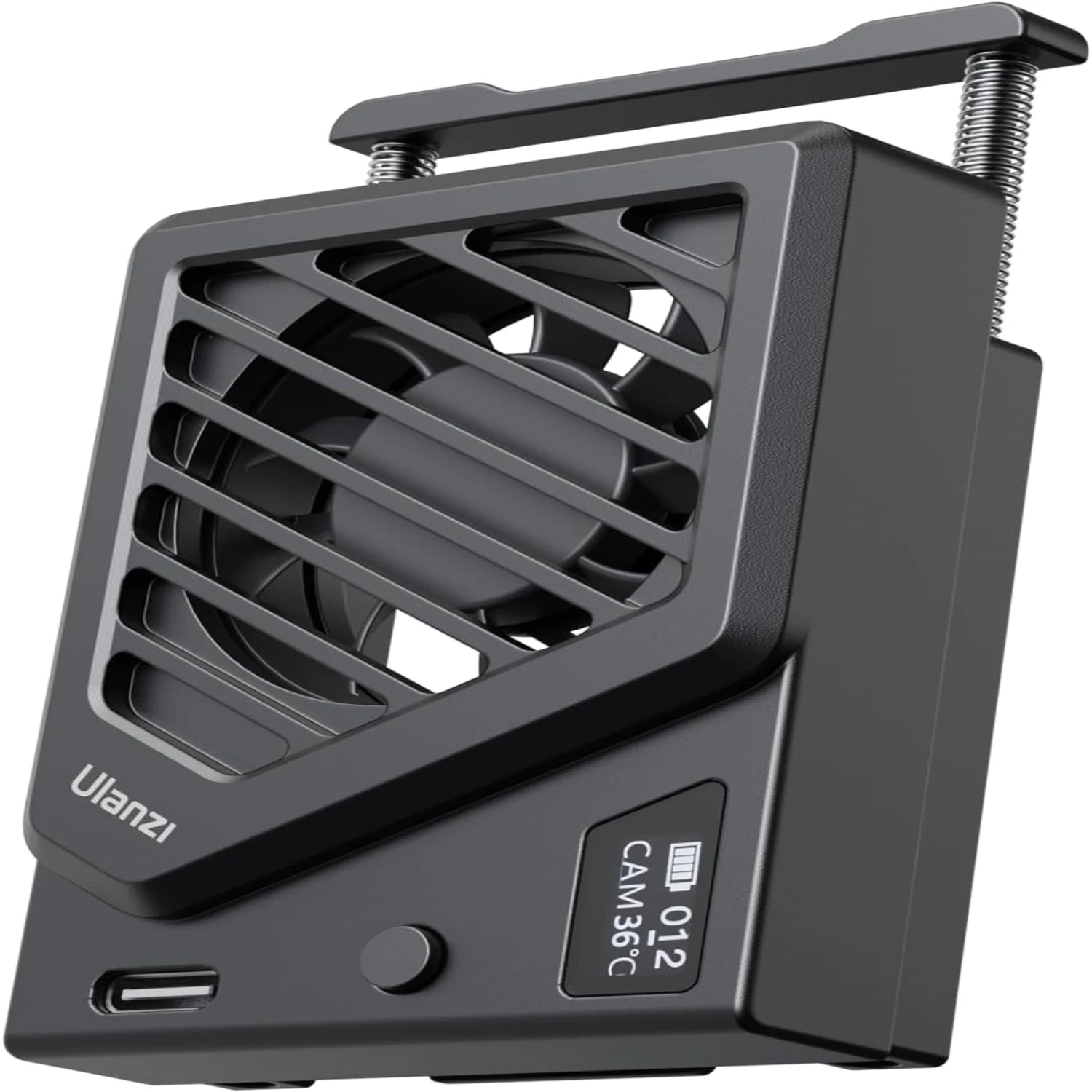 

Enhanced Premium Black Telescopic Mini Intelligent Camera Cooling Fan with Adjustable Real-Time Monitoring Features, Perfect for