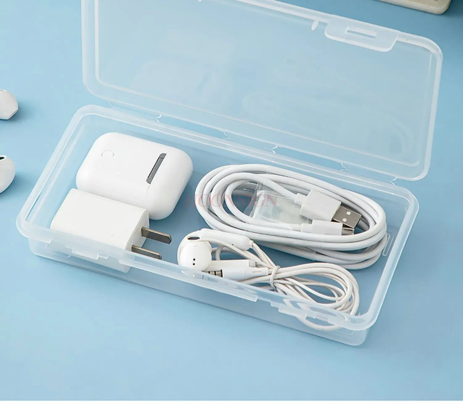 1pcs Data cable desktop storage box rectangular miscellaneous storage box office plug remote control sorting box