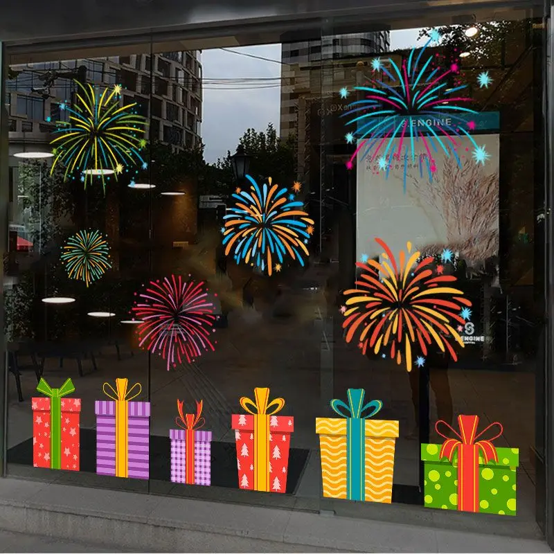 New Year Spring Festival Shops Store Windows Glass Doors Stickers Electrostatic Window Decorations Display Anniversary Decor