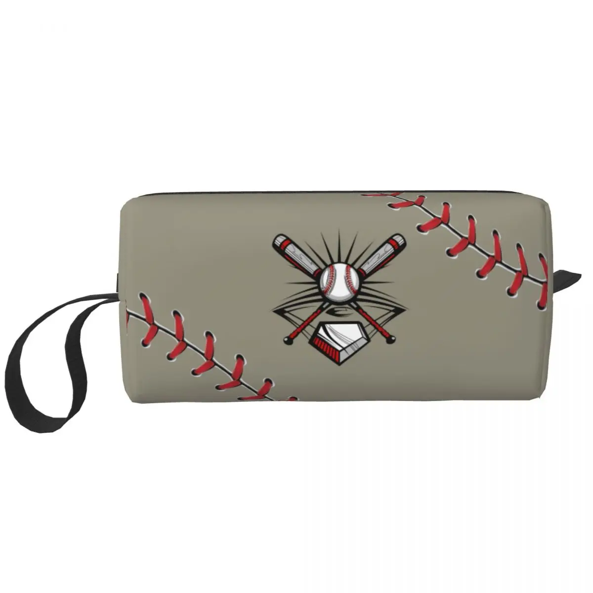 Fashion Softball Baseball Lace Travel Toiletry Bag for Women Cosmetic Makeup Bag Beauty Storage Dopp Kit