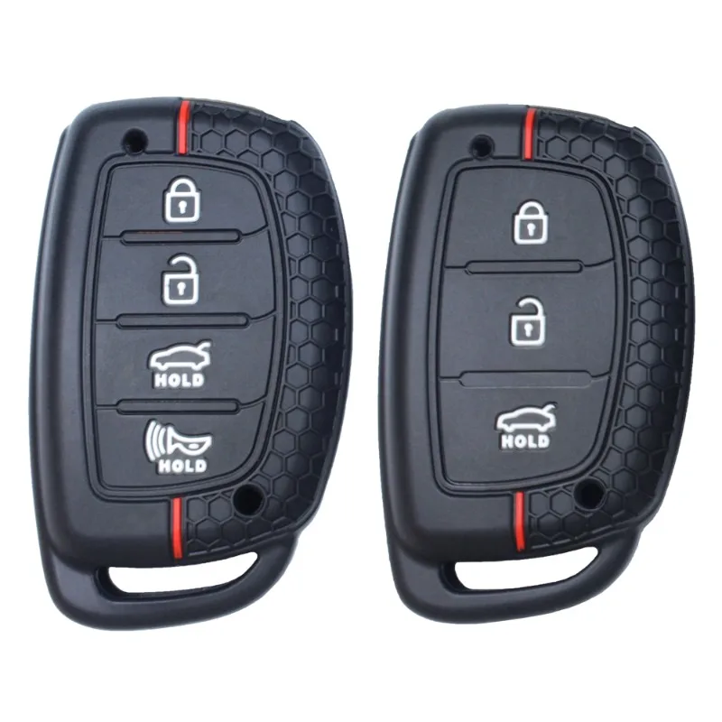 For Hyundai Silicone Car Smart Key Case Cover Creta Ix35 Ix45 I10 I30 I40 Tucson Santa Fe Rena Sonata Elantra Accessories