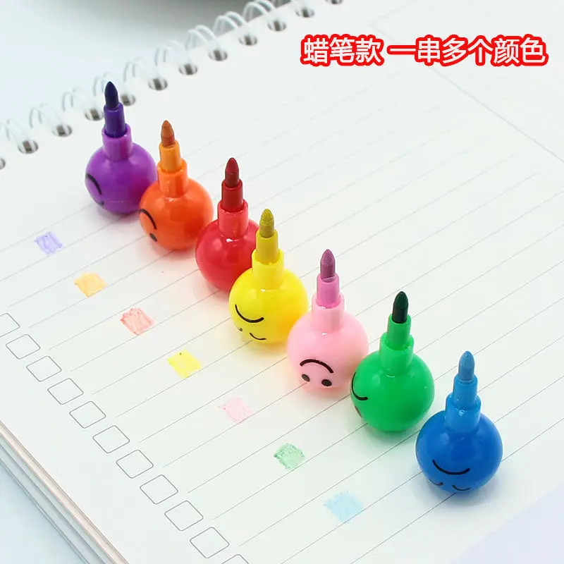 10 PCS/Lot Creative 7 Colors Sugar-Coated Haws Crayons Cartoon Graffiti Pen Stationery Gifts For Kids Crayon Wax Pencil