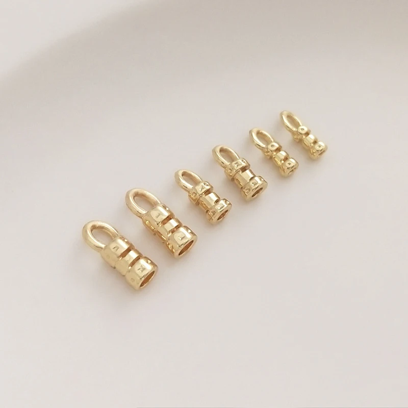 20Pcs 18K Gold Plated Brass Crimp End Caps with Loop Tube Barrel Chains Ends Cap for Diy Leather Cords Bracelet Jewelry Making
