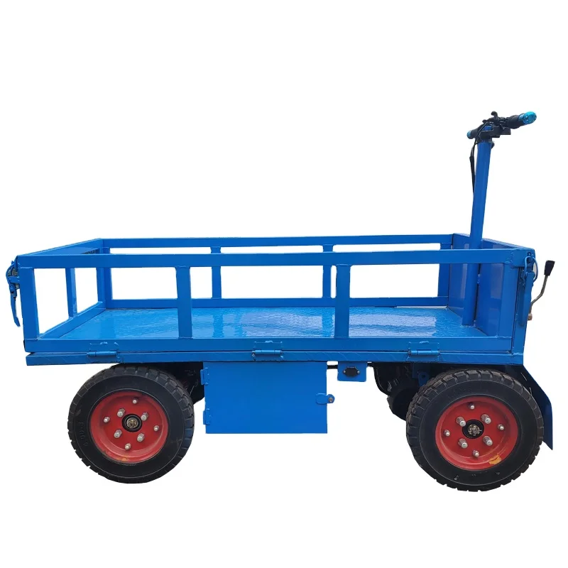 Warehouse handling Electric four-wheel flatbed truck Logistics Warehousing and hauling cycle Standing flatbed truck