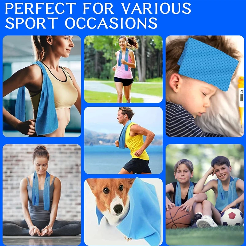 12Pcs Cooling Sports Towel Set, Soft Breathable Microfiber Ice Towel, Quick-Dry Sweat Absorbent for Gym Yoga Camping Gift