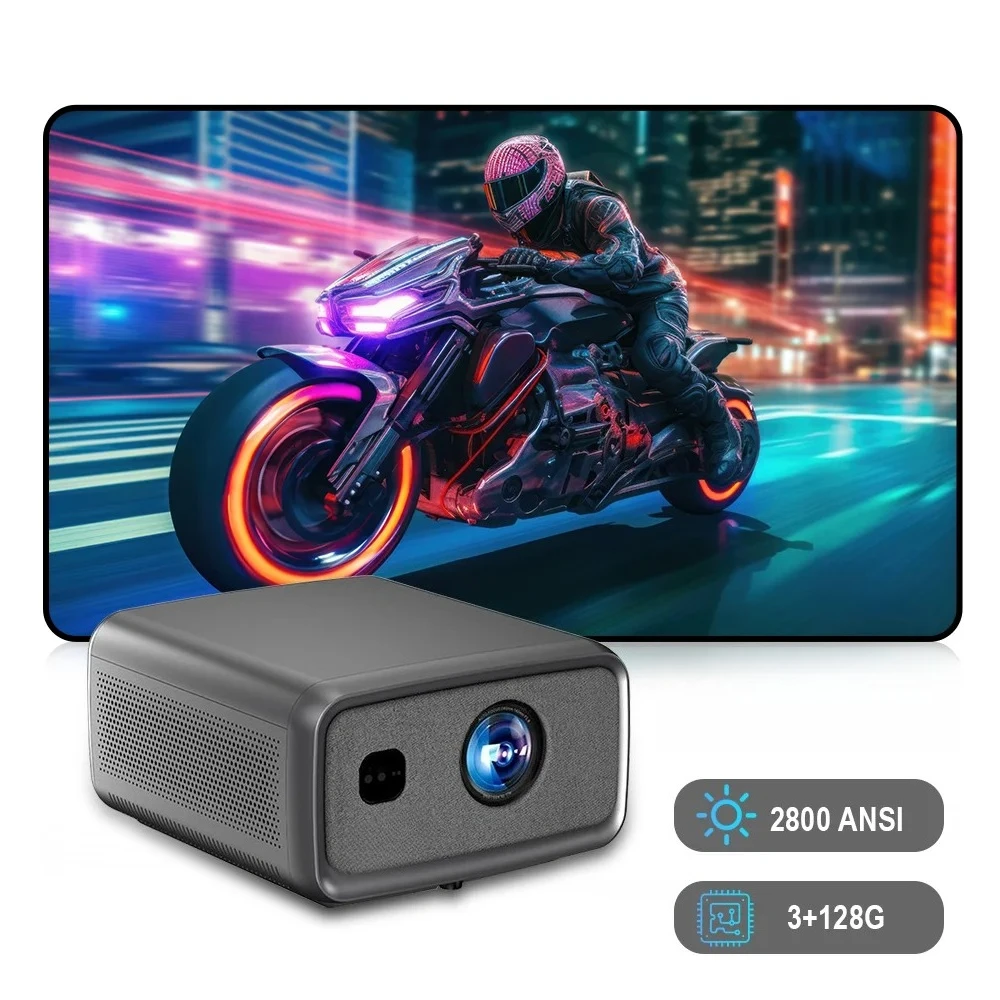 2800 ANSI Projector 4k Android 12 Projecteur Cubelite MAX Proyector Video Projector LED Beamer LCD 1080P Projector