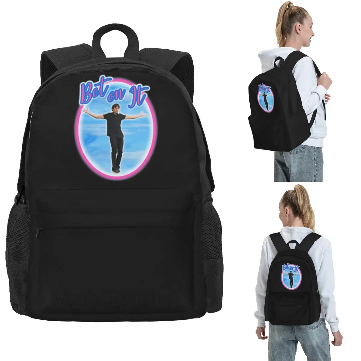 

Bet On It Troy Bolton Zac Efron Backpack Hot Sale Daypack Large Capacity Kids BookBag School Bag Shoulder Bags for Men Women