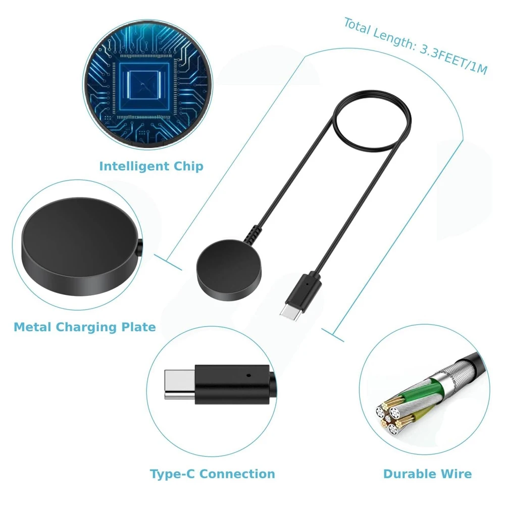 Cargador para Samsung Galaxy Watch 7 40 44mm/Galaxy Watch Ultra 47mm/Galaxy Watch 6/6 Classic/Galaxy Watch 5 Pro Cable de carga
