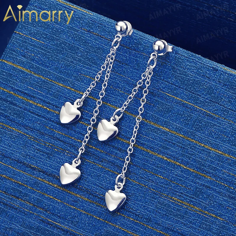 925 Sterling Silver Romantic Smooth Love Earrings for Women's Parties Banquets Weddings High-quality Fashion Jewelry