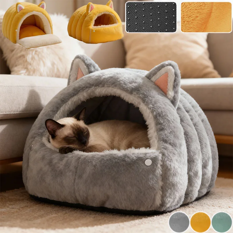 

2025 Winter Cat Nest Pet House Enclosed Warmth Comfortable Cat Puppy Kennel Opened and Washable Pet Sleeping Supplies Hundebett