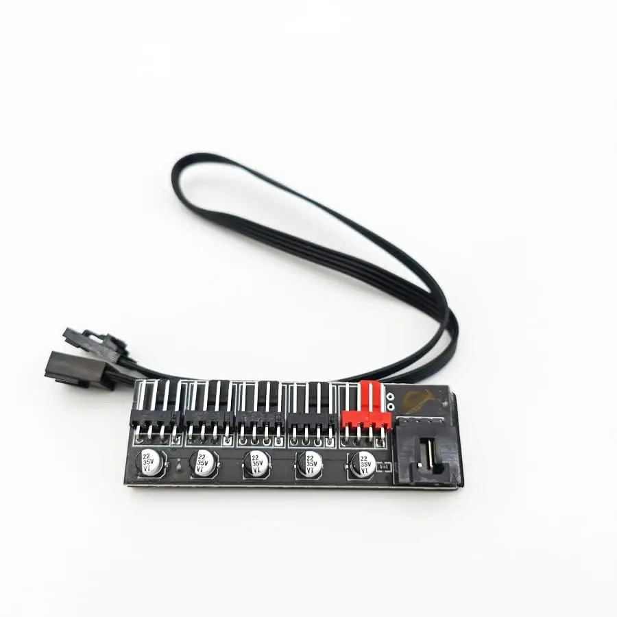 

5 Port PC 4-Pin PWM Fan Hub Circuit Board Cooling Fan Computer Cables Connectors