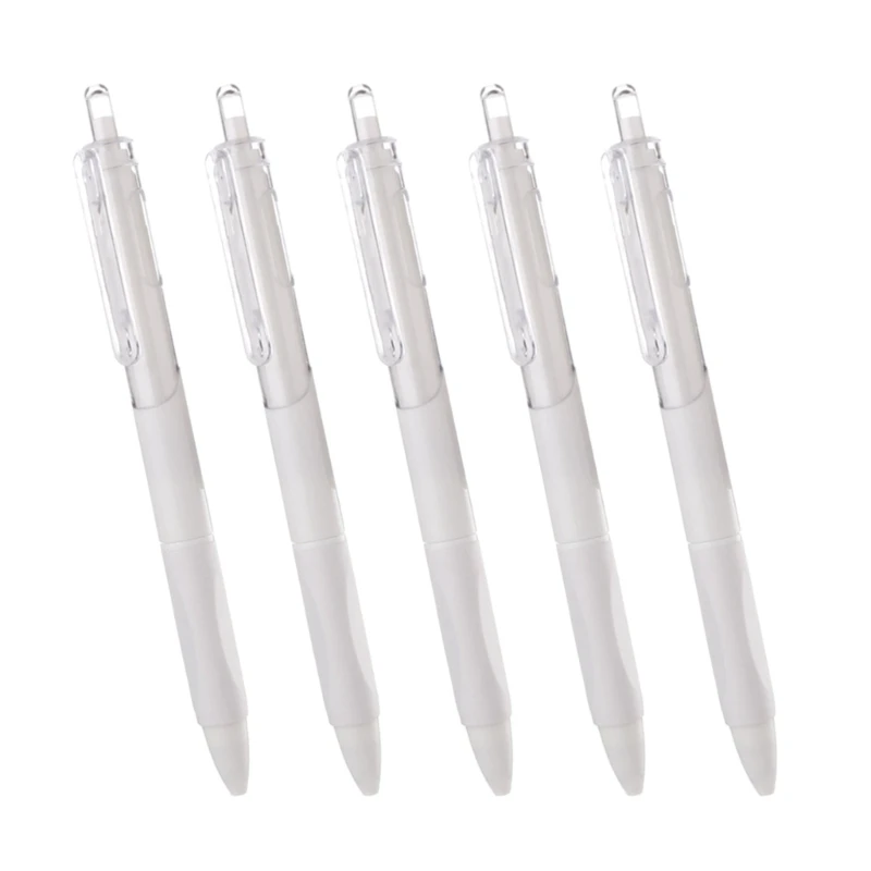 5Pieces Refillable Gel Pen Refillable Office Writing Pen Quick Dry Smoothly Write for Student Scrapbooking Journaling