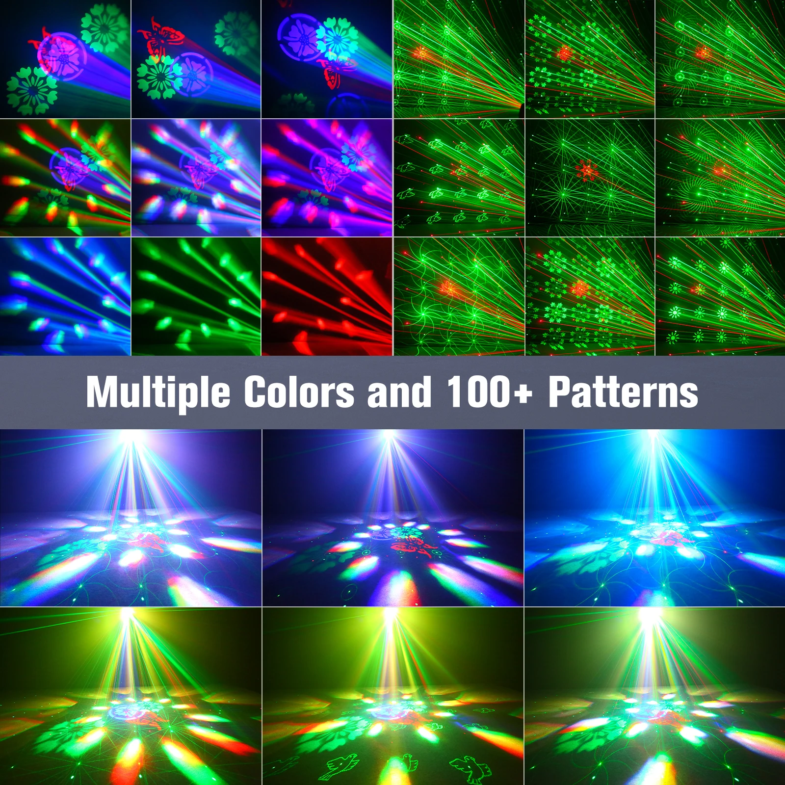 Buysumshine 80W Light Rotating Led Patterns Muti Function 6 in 1 LED Effect Light Disco Light Party Stage Light Laser Light