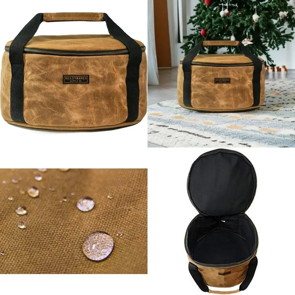 

Сверхмощная сумка-тоут для голландской духовки для надежного транспортировки и хранения, идеально подходит для 14-дюймовой кухонной посуды с длительным сроком службы