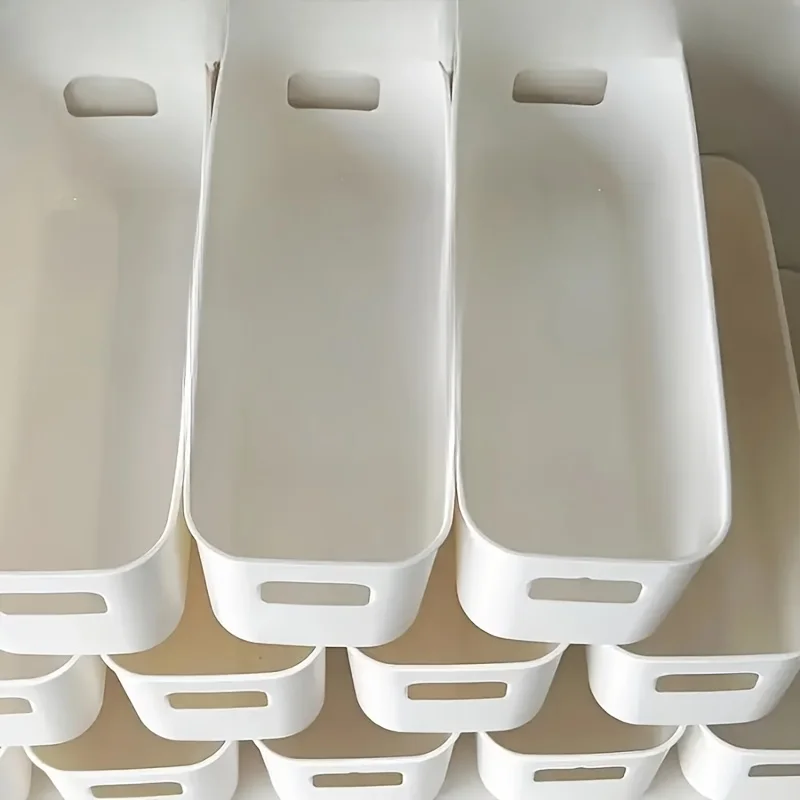 4 Stück weiße Kunststoff-Aufbewahrungsboxen – geeignet für Schublade, Regal, Kleiderschrank, Büro, Nachttisch – Aufbewahrung von Handyhüllen, Socken – platzsparend – Detail 10