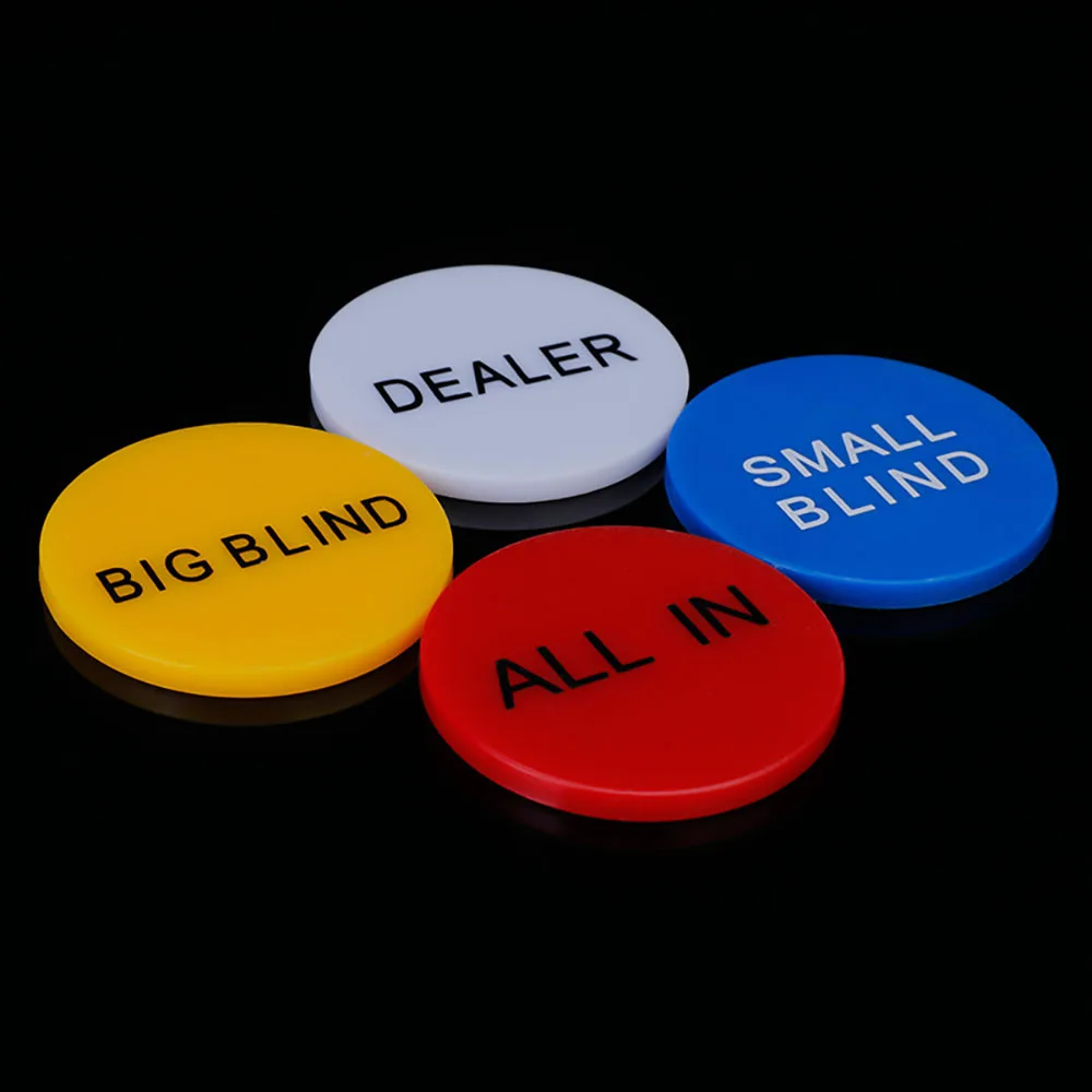 

4PCS/Set Texas Hold'em BigBlind BigBlind BigBlind All-In Plastic Poker Chip Coins